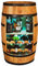 CREATIVE COOPER Weinschrank mit Regal und Weinliege - LED RGB - Retro Weinregal - 80 cm x 50 cm - Erlenholz Fassbar - Farbe Eiche