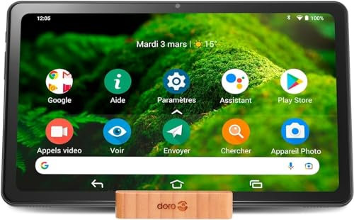 Doro Tablet + Clavier Amovible - Tablette Facile Seniors - Tablette Android Tactile - Écran HD 10.4 - Caméra 5MP + 8MP - Wi-FI - Bluetooth - Interface Simplifiée - Grandes Icônes - Son Clair