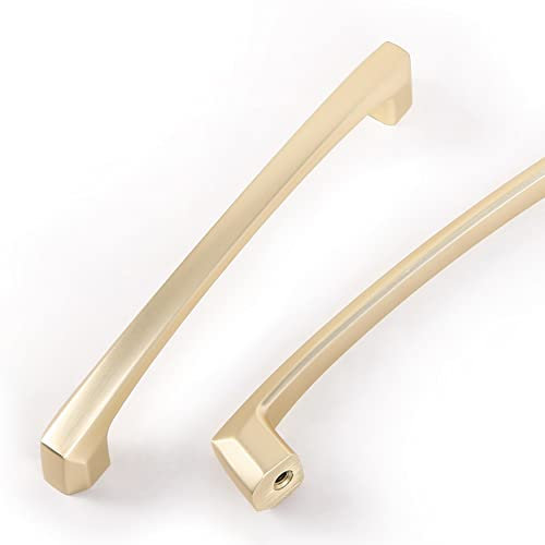COTYKILEY Griffe für Küchenschränke, 128 mm, gebürstetes Messing, Goldfarben, für Schranktüren, Küchenschränke, Hardware, Schrank, Schubladen, Kommoden, 10 Stück