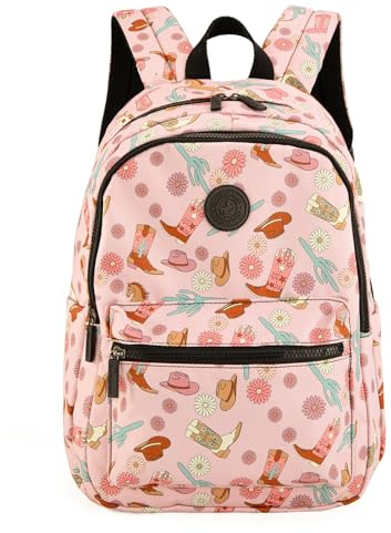 Montana West Rucksack für Damen, Western-Reiserucksack, Geldbörse, lässiger Tagesrucksack für Laptop, College, Westernstiefel Pink, Medium