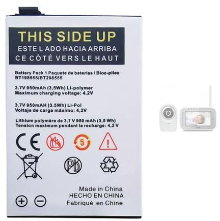 Aousavo BYD006649 BT198555 Batterie de rechange compatible avec Philips BYD001743, BYD006649, VM341 VM342 VM343 Baby Monitor VTech VM345 VM346 Baby BM1000, BM3000, SCDD 530 SC. CD535, SCD536, SCD540
