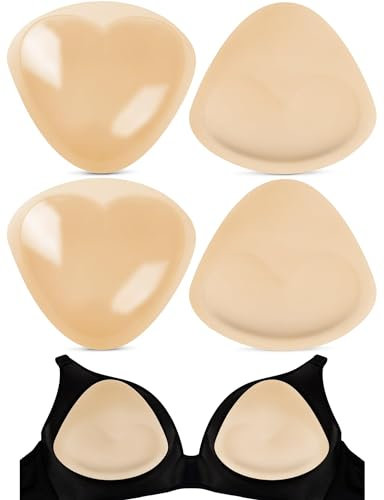 MELLIEX Self-Adhesive Bra Pads Inserts, 2 Pairs Bra Inserts Pads Push Up Bikini Pads For Women, Girls