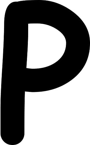Kleckerliese Buchstaben Aufkleber 20 cm Einzel – seidenmatte Alphabet Sticker A–Z für Kinderzimmer, Wand, Tür, Möbel & Auto – selbstklebend & konturgeschnitten – P – Farbe Schwarz