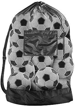 GVSAVY 1 Extra Large Ball Mesh Bag, Adjustable Shoulder Strap Ball Bag, Soccer Kit Bag, Basketball Drawstring Bag, for Rugby, Volleyball, Sports Equipment (40 * 30 Inches)