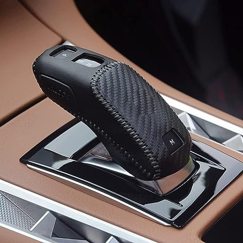 NOTEDI Funda de Cuero para Perilla de Palanca de Cambios de Coche para Peugeot 3008 5008 508L 2017-2020, Funda Protectora, Accesorios de Decoración Interior