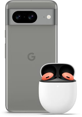 Google Pixel 8 – Unlocked Android Smartphone with Advanced Camera, 24-Hour Battery and Powerful Security – Hazel, 128GB + Pixel Buds Pro Wireless Earbuds - Coral