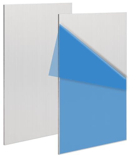 IOUALEY 2 Pack 5052 H32 Aluminum Sheet Metal 8” x 4”x 1/8”(0.12) Flat Plain Thin Aluminum Plate Covered with Protective Film, Rectangle Aluminum Metal Plate for Crafting lndustry, 3mm