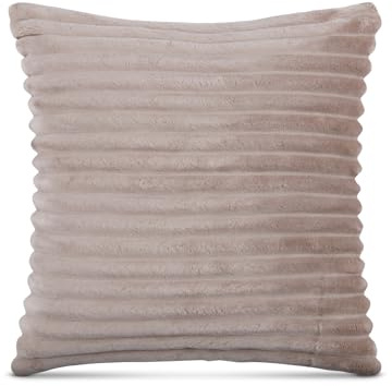 Kissenhülle 40x40cm (Hellbraun) Cord Optik - Kuschelig weicher Bezug mit Reißverschluss - Kissen - Öko Tex - ideale Hülle für Sofakissen, Dekokissen