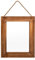 OKSQW Farmhouse Wandspiegel, braun, rechteckig, rustikaler Holzspiegel, 40,6 x 30,5 cm, dekorativer Holzrahmen mit Spiegel und hängendem Hanfseil, Hängespiegel für Badezimmer, Schlafzimmer, Eingang,