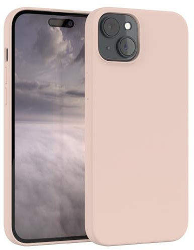 EAZY CASE Premium Silikon Handyhülle kompatibel mit iPhone 15 Plus Slimcover mit Kameraschutz und Innenfutter, Silikonhülle, Schutzhülle, Bumper, Handy Case, Hülle, Softcase, Nude Rosa
