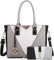 Miss Lulu Sac 2 Pièces -Medium Sac à Main et Portefeuille Multicolore Femme Sac a Bandoulière avec porte-monnaie en Simili Cuir Mode, Blocage des Couleurs(