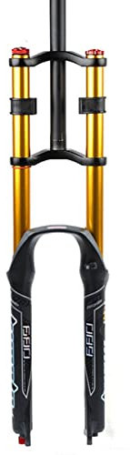 Fourche de VTT de descente 26, 27,5, 29, 1-1/8, tube droit, débattement de 130 mm, fourche à suspension avant pneumatique QR 9 mm, double contrôle d'épaule, fourche à suspension pour vélos A