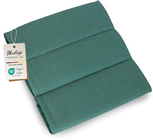 Herlag Hockerauflage Linnea 50x50x3cm | Hockerkissen Mehrfachsteppung | Polster für Gartenhocker | Gartenmöbelauflage Premium-Line | Öko Tex 100 | Petrol