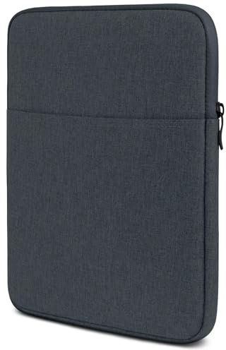 moex Tablet Hülle für Telekom T Tablet Tasche mit Reißverschluss und Fach für Zubehör, Nylon Stoff Sleeve weich Gepolstert, Schutzhülle Minimalistisch Dash Case, Anthrazit