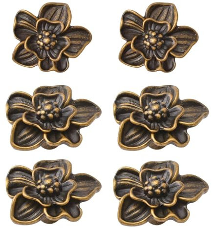 SYZOW 6 Piezas tiradores de muebles de cocina antiguos,tiradores de muebles Vintage,Tiradores para Cajones, Pomos y Tiradores Vintage para Muebles, Pomos para Gabinetes