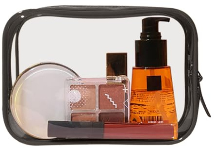 Kosmetiktasche Damen Kulturbeutel Transparent Reise Kulturtasche, Flugzeug PVC Reisezubehör Waschtasche Wasserdicht, Handgepäck-Reisezubehör, Make-up Tasche Toilettenorganizer