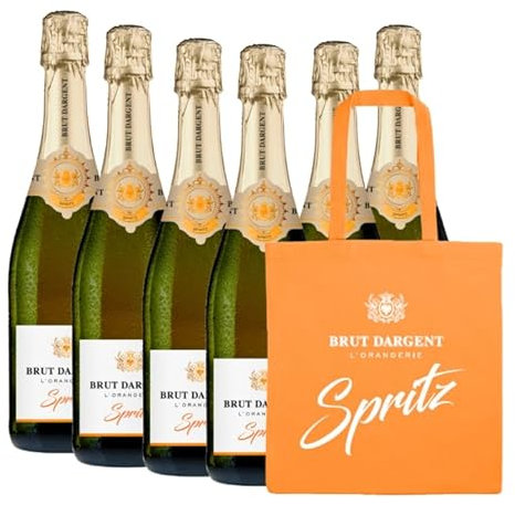 Brut Dargent L’Orangerie Spritz | Mit eleganter Tragetasche | 6 Flaschen à 750ml | Perfekt für den Sommer
