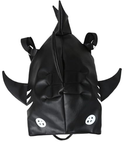 Haifisch -Rucksack, 3D -Haifisch -Tasche, Reißverschluss Großkapazität Neuheitspunkte, trendiger tragbarer Kinder -Rucksack mit Griff für Mobiltelefone, Brieftaschen, Kosmetik, Schwarz, Neuheitspanne