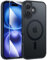 FNTCASE for iPhone 16 Phone Case: Magnetic Translucent Matte Shockproof Slim Cell Phone Cover - Military Grade Drop Proof Hard Back Anti-Fingerprint Protective Case (6.1 inch/Black)