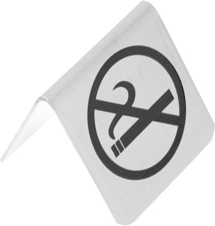 PHENOFICE Rauchverbotsschild Tischtafel Aus Edelstahl Zeltförmiges Nichtraucher Tischschild Rostfrei Stapelbar Für Innenräume