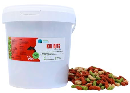 Koi bits 1000 ml, alimento Flotante para Peces de Estanque, Sticks nutritivos, Dieta equilibrada y Natural, Comida Completa para Todo Tipo de Peces y Carpas Ornamentales de Estanque.