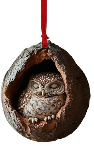 Weihnachtsdeko Innen: Acryl Tier Dekor 2D Anhänger Eule Waschbär Weihnachtsbaumschmuck, Saisonale Dekoration Für Wohnzimmer Schlafzimmer, Hängend