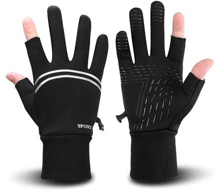 Faletony 1 Paar Handschuhe Angeln Gloves Handschuhe Angelhandschuhe Sonnenschutz atmungsaktiv Anti-Skid Fahrrad-Handschuhe Sporthandschuhe Laufen Radfahren Angeln für Damen und Herren