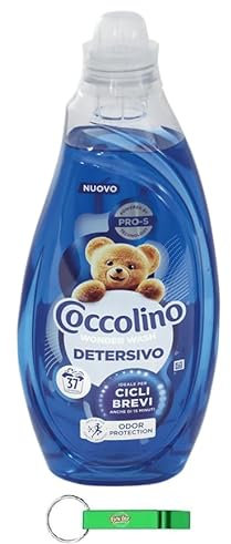 8x Coccolino Wonder Wash Odor Protection Flüssigwaschmittel für die Waschmaschine - Ideal für Kurze Zyklen 37 Wäschen 1480ml + Beni Culinari Kostenloser Schlüsselanhänger