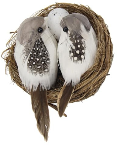 BESPORTBLE Holz Vogelnest Mit Vogel Deko Für Garten Und Wohnung Fotorequisite Für Nester Künstliches Vogelnest Für Bäume Und Käfige
