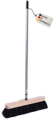 BawiTec Qualitäts Rosshaarbesen mit sehr weichen Borsten Zimmerbesen mit Teleskopstiel max. 200cm Lang Metall-Stiel Haushaltsbesen Stubenbesen Kehrbesen aus Holz lackiert mit Gewinde und Stiel