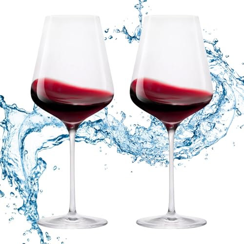 SUNOYA Schwimmende Weingläser 532 ML, 2er Set, Rotweingläser, Weißweingläser, Kunststoff, Transparent, 7 cm x 24 cm, 2 Stück, Wiederverwendbar, Weingläser, Weinglas