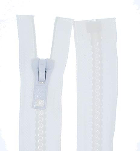 Cerniera lampo in plastica divisibile, grande fino a 3 metri di lunghezza (bianco, 300 cm)