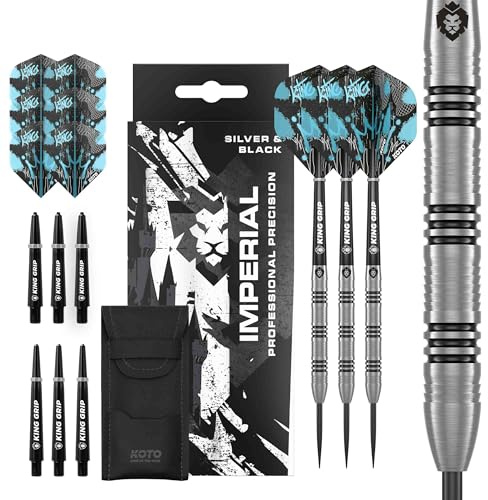 KOTO - Imperial Silver Black, 80% Tungsten, 21G, Steeltip Dartpfeile