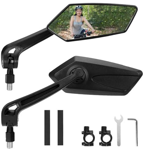 MOLHEM Bike Mirror 2 Pack, 360° Adjustable Safety Rear View Mirror for Bicycle Handlebar, HD Anti-Glare Glass, Vibration-Proof & Durable, Universal Fit 21-32mm (Mountain/Road Bike, Scooter, Motorcycle