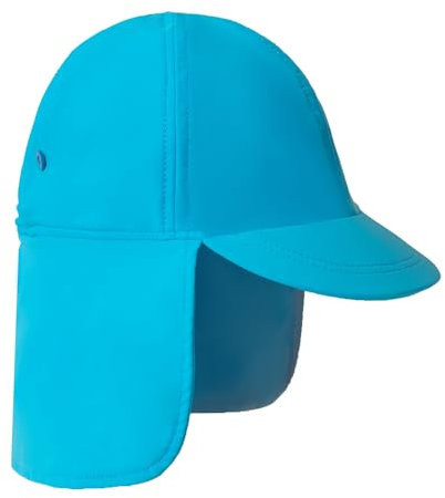 Gifts Treat Baby Jungen Strandmütze Kinder Legionärsmütze, UPF 50+ Sonnenschutz Badekappe, Kinder Sonnenhut mit Nackenschutz, blau, 4-6 Jahre