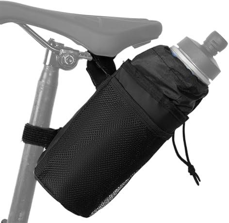 Bike Water Bottle Holder, Portable Cycling Cup Bag, 9.84x3.94 inches Lightweight Shockproof High Load Bearing Tumbler Bag for Commuting, Outdoors, Stroller and Scooter Use, Black