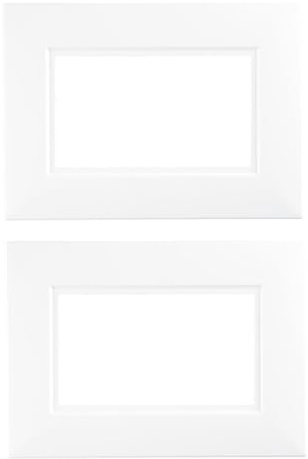 2 White Wall Plates - Finger Plate Surround - Double Socket Switch Surround - Square Finger Plate for 2 Gang Sockets and Light Switches - Wall Protector Plates.