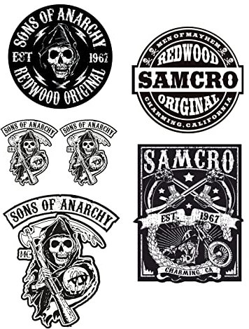 MG602 / Aufkleber Set - Breite je Sticker ca. 5,5cm Biker Motorrad Club Motorcycles Rocker Chopper Old School SOA Sons of Anarchy Samcro Vintage Retro Custom Skull Bobber Chopper