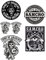 MG602 / Aufkleber Set - Breite je Sticker ca. 5,5cm Biker Motorrad Club Motorcycles Rocker Chopper Old School SOA Sons of Anarchy Samcro Vintage Retro Custom Skull Bobber Chopper