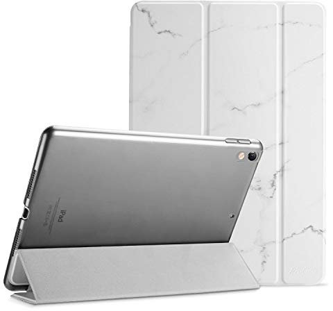 ProCase iPad Air (3rd Gen) 10.5 2019 / iPad Pro 10.5 2017 Custodia -Ultra Sottile e Leggero Supporto Auto Svegliati/Sonno, Cover Posteriore Traslucida per iPad Air (3rd Gen) 10.5 2019–Marmo bianco
