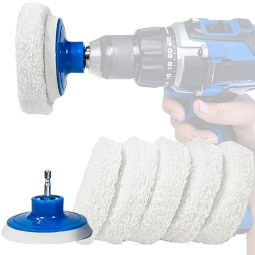 RotoScrub Badezimmer Reinigen Drill Zubehör-Kit - White Scrub Pads Weiß
