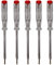 H + H Werkzeug Standardprüfer 45500 5 x 45500 Spannungsprüfer/Phasenprüfer bis 250V GS geprüft nach VDE 0680 Made in Germany, transparent/rot, 190 mm, 45500 VDE