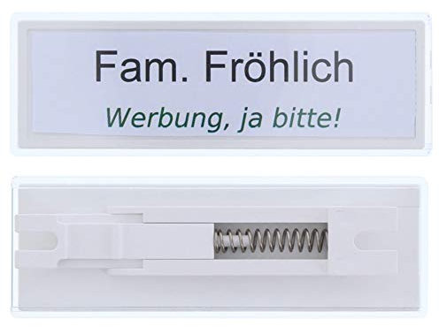 BRILD Briefkastenschild Namensschild Briefkastennamensschild universal in weiß