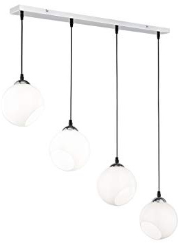 Reality Leuchten Pendelleuchte Clooney R30074001, Metall Chrom, Glas weiß glänzend, exkl. 3x E27