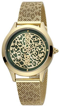 Just Cavalli Damen Analog-Digital Quarz Uhr mit Gold Armband JC1L170M0065