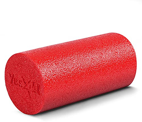 Yes4All Soft-Density Round PE Foam Roller for Pilates, Yoga, Stretching, Balance & Core Exercises - 12 inch Red