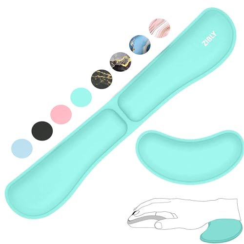 ZIBLY Wrist Rest Keyboard and Mouse Set - Non-Slip Ergonomic Wrist Cushion Support Pad - Easy Typing, Pain Relief – Premium Silky Gel Memory Foam for Work from Home Gaming Computer Laptop