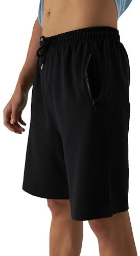 Smith & Solo Sporthose Herren Kurz - Kurze Hosen Herren, Laufshorts Männer Sommer Baumwolle Jogginghose Fitnesshose Sport Sportshorts Bermuda Shorts Hose Trainingshose Tennis (XL, Schwarz)