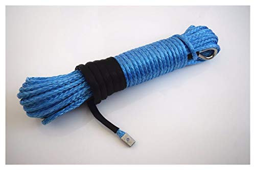 Blau 5/16* 100ft Synthetisches Windenseilkabel, Ersatzseil Seilseil für Winde, Geländeseil, Schleppseil