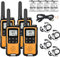 USB Rechargeable Walkie Talkies for Adults, Greaval PMR446 Walkie Talkie Long Range Walkie Talkies with Earpieces, License Free 2 Way Radio (Orange 4 Pack)